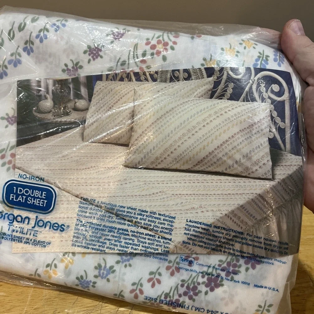 Vtg Morgan Jones‎ Twilite By Springs Vintage Full Flat Sheet Floral Cottagecore